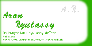 aron nyulassy business card